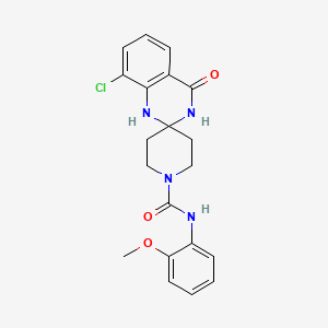 molecular formula C20H21ClN4O3 B2975493 8'-氯-N-(2-甲氧基苯基)-4'-氧代-3',4'-二氢-1'H-螺[哌啶-4,2'-喹唑啉]-1-羧酰胺 CAS No. 1251630-66-6