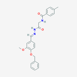 molecular formula C25H25N3O4 B297550 N-(2-{2-[4-(benzyloxy)-3-methoxybenzylidene]hydrazino}-2-oxoethyl)-4-methylbenzamide 