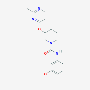 molecular formula C18H22N4O3 B2975504 N-(3-methoxyphenyl)-3-((2-methylpyrimidin-4-yl)oxy)piperidine-1-carboxamide CAS No. 2034303-42-7