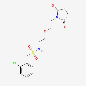 molecular formula C15H19ClN2O5S B2975508 1-(2-chlorophenyl)-N-{2-[2-(2,5-dioxopyrrolidin-1-yl)ethoxy]ethyl}methanesulfonamide CAS No. 2097902-24-2