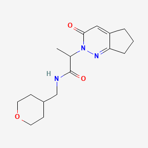 N-[(oxan-4-yl)methyl]-2-{3-oxo-2H,3H,5H,6H,7H-cyclopenta[c]pyridazin-2-yl}propanamide