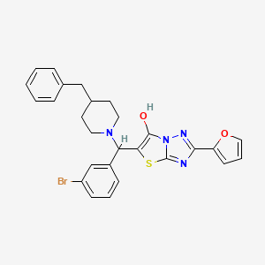 5-((4-Benzylpiperidin-1-yl)(3-bromophenyl)methyl)-2-(furan-2-yl)thiazolo[3,2-b][1,2,4]triazol-6-ol
