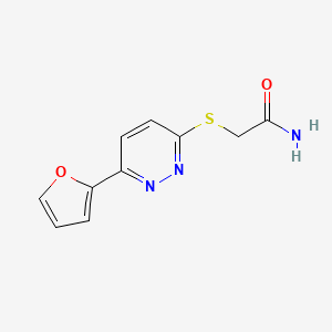 molecular formula C10H9N3O2S B2975517 2-[6-(Furan-2-yl)pyridazin-3-yl]sulfanylacetamide CAS No. 872722-99-1
