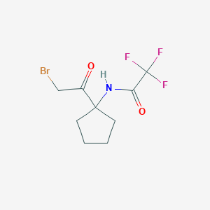 molecular formula C9H11BrF3NO2 B2975518 N-[1-(2-溴乙酰)环戊基]-2,2,2-三氟乙酰胺 CAS No. 1564568-43-9