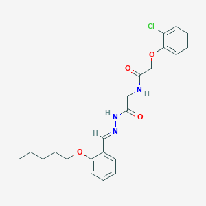 molecular formula C22H26ClN3O4 B297552 2-(2-chlorophenoxy)-N-(2-oxo-2-{2-[2-(pentyloxy)benzylidene]hydrazino}ethyl)acetamide 