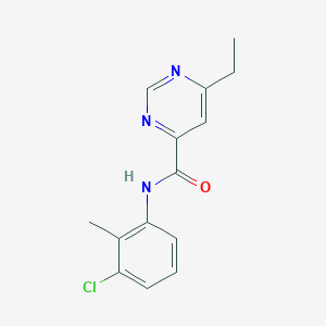 molecular formula C14H14ClN3O B2975521 N-(3-Chloro-2-methylphenyl)-6-ethylpyrimidine-4-carboxamide CAS No. 2415604-35-0