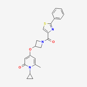 1-cyclopropyl-6-methyl-4-((1-(2-phenylthiazole-4-carbonyl)azetidin-3-yl)oxy)pyridin-2(1H)-one