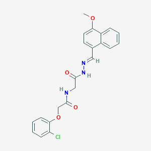 molecular formula C22H20ClN3O4 B297553 2-(2-chlorophenoxy)-N-(2-{2-[(4-methoxy-1-naphthyl)methylene]hydrazino}-2-oxoethyl)acetamide 