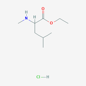 molecular formula C9H20ClNO2 B2975531 Ethyl 4-methyl-2-(methylamino)pentanoate hydrochloride CAS No. 2170123-28-9