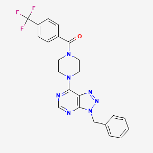 molecular formula C23H20F3N7O B2975532 (4-(3-benzyl-3H-[1,2,3]triazolo[4,5-d]pyrimidin-7-yl)piperazin-1-yl)(4-(trifluoromethyl)phenyl)methanone CAS No. 920390-35-8