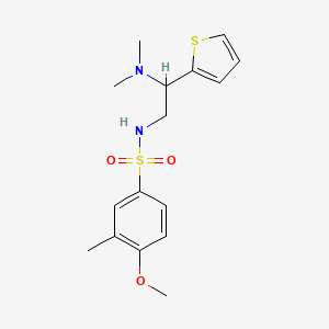 molecular formula C16H22N2O3S2 B2975565 N-(2-(dimethylamino)-2-(thiophen-2-yl)ethyl)-4-methoxy-3-methylbenzenesulfonamide CAS No. 941977-61-3