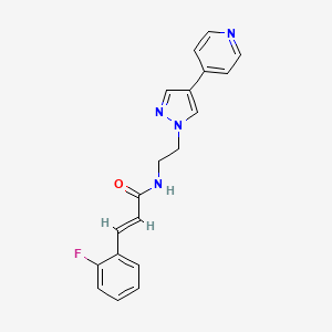 molecular formula C19H17FN4O B2975569 (2E)-3-(2-fluorophenyl)-N-{2-[4-(pyridin-4-yl)-1H-pyrazol-1-yl]ethyl}prop-2-enamide CAS No. 2035004-67-0