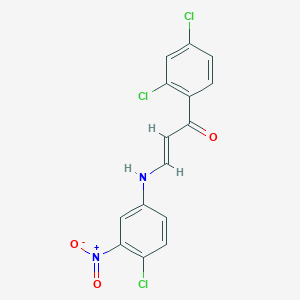 molecular formula C15H9Cl3N2O3 B297557 3-{4-Chloro-3-nitroanilino}-1-(2,4-dichlorophenyl)-2-propen-1-one 