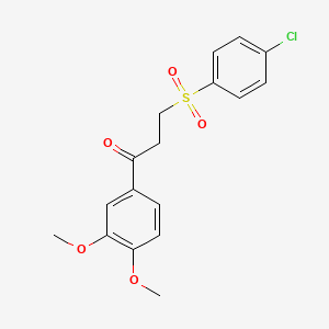 molecular formula C17H17ClO5S B2975576 3-[(4-Chlorophenyl)sulfonyl]-1-(3,4-dimethoxyphenyl)-1-propanone CAS No. 720667-92-5