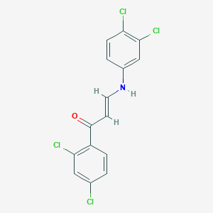 molecular formula C15H9Cl4NO B297558 3-(3,4-Dichloroanilino)-1-(2,4-dichlorophenyl)-2-propen-1-one 