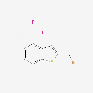 molecular formula C10H6BrF3S B2975584 2-(Bromomethyl)-4-(trifluoromethyl)-1-benzothiophene CAS No. 2377846-69-8