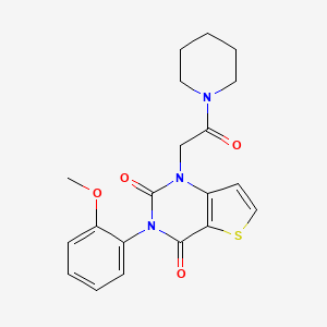 molecular formula C20H21N3O4S B2975587 3-(2-甲氧基苯基)-1-(2-氧代-2-(哌啶-1-基)乙基)噻吩[3,2-d]嘧啶-2,4(1H,3H)-二酮 CAS No. 1260923-94-1