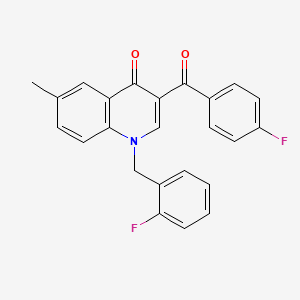molecular formula C24H17F2NO2 B2975592 3-(4-Fluorobenzoyl)-1-[(2-fluorophenyl)methyl]-6-methyl-1,4-dihydroquinolin-4-one CAS No. 904450-76-6