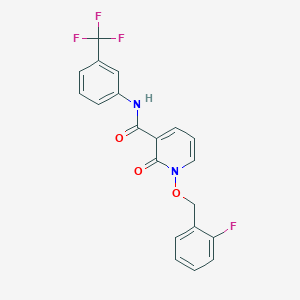 1-[(2-fluorophenyl)methoxy]-2-oxo-N-[3-(trifluoromethyl)phenyl]-1,2-dihydropyridine-3-carboxamide