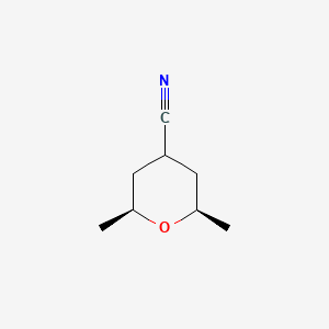 molecular formula C8H13NO B2975611 2,6-Dimethyloxane-4-carbonitrile CAS No. 1628200-29-2