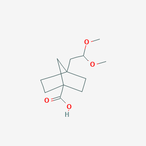 molecular formula C12H20O4 B2975614 4-(2,2-Dimethoxyethyl)bicyclo[2.2.1]heptane-1-carboxylic acid CAS No. 2306271-02-1