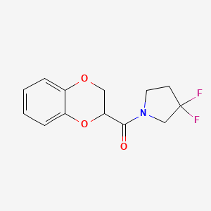 molecular formula C13H13F2NO3 B2975626 (3,3-Difluoropyrrolidin-1-yl)(2,3-dihydrobenzo[b][1,4]dioxin-2-yl)methanone CAS No. 2034555-09-2