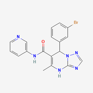 molecular formula C18H15BrN6O B2975629 7-(3-bromophenyl)-5-methyl-N-(pyridin-3-yl)-4,7-dihydro-[1,2,4]triazolo[1,5-a]pyrimidine-6-carboxamide CAS No. 367907-28-6