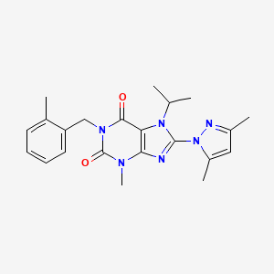 8-(3,5-Dimethylpyrazolyl)-3-methyl-7-(methylethyl)-1-[(2-methylphenyl)methyl]-1,3,7-trihydropurine-2,6-dione