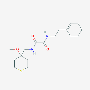 molecular formula C17H28N2O3S B2975632 N1-(2-(cyclohex-1-en-1-yl)ethyl)-N2-((4-methoxytetrahydro-2H-thiopyran-4-yl)methyl)oxalamide CAS No. 2034236-36-5