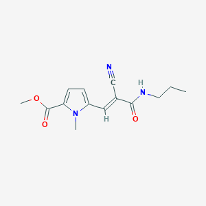 molecular formula C14H17N3O3 B2975635 Methyl 5-[(E)-2-cyano-3-oxo-3-(propylamino)prop-1-enyl]-1-methylpyrrole-2-carboxylate CAS No. 2094957-59-0