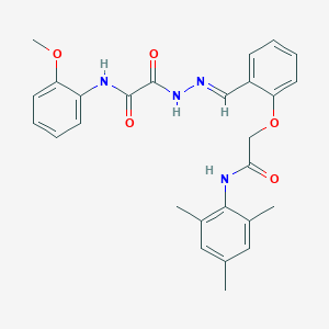 molecular formula C27H28N4O5 B297564 2-(2-{2-[2-(mesitylamino)-2-oxoethoxy]benzylidene}hydrazino)-N-(2-methoxyphenyl)-2-oxoacetamide 