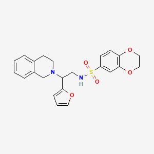 N-(2-(3,4-dihydroisoquinolin-2(1H)-yl)-2-(furan-2-yl)ethyl)-2,3-dihydrobenzo[b][1,4]dioxine-6-sulfonamide