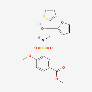 molecular formula C19H19NO7S2 B2975644 methyl 3-(N-(2-(furan-2-yl)-2-hydroxy-2-(thiophen-2-yl)ethyl)sulfamoyl)-4-methoxybenzoate CAS No. 2034264-75-8