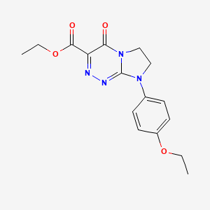 molecular formula C16H18N4O4 B2975648 Ethyl 8-(4-ethoxyphenyl)-4-oxo-4,6,7,8-tetrahydroimidazo[2,1-c][1,2,4]triazine-3-carboxylate CAS No. 1082058-24-9