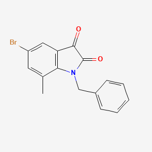 molecular formula C16H12BrNO2 B2975656 1-苄基-5-溴-7-甲基-2,3-二氢-1H-吲哚-2,3-二酮 CAS No. 825599-56-2