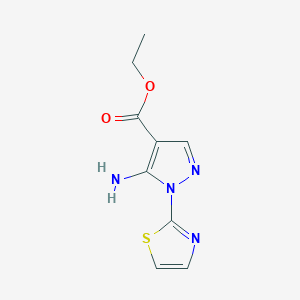 molecular formula C9H10N4O2S B2975657 ethyl 5-amino-1-(1,3-thiazol-2-yl)-1H-pyrazole-4-carboxylate CAS No. 112267-06-8