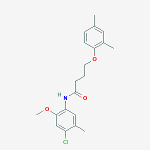 molecular formula C20H24ClNO3 B2975662 N-(4-氯-2-甲氧基-5-甲基苯基)-4-(2,4-二甲基苯氧基)丁酰胺 CAS No. 496036-72-7