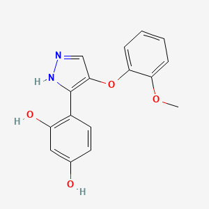 molecular formula C16H14N2O4 B2975664 4-(4-(2-methoxyphenoxy)-1H-pyrazol-3-yl)benzene-1,3-diol CAS No. 1010867-56-7