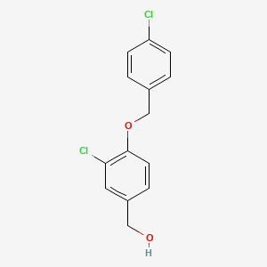 molecular formula C14H12Cl2O2 B2975665 {3-Chloro-4-[(4-chlorobenzyl)oxy]phenyl}methanol CAS No. 1281626-15-0