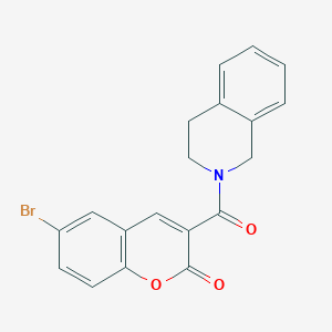 molecular formula C19H14BrNO3 B2975666 6-溴-3-(1,2,3,4-四氢异喹啉-2-羰基)-2H-色酮-2-酮 CAS No. 684227-33-6