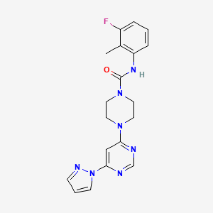4-(6-(1H-pyrazol-1-yl)pyrimidin-4-yl)-N-(3-fluoro-2-methylphenyl)piperazine-1-carboxamide