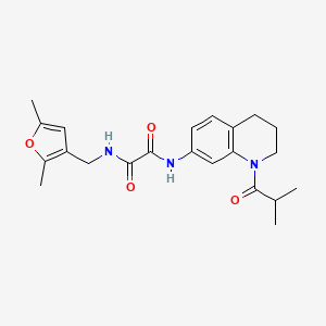 molecular formula C22H27N3O4 B2975672 N1-((2,5-二甲基呋喃-3-基)甲基)-N2-(1-异丁酰-1,2,3,4-四氢喹啉-7-基)草酰胺 CAS No. 1351645-37-8