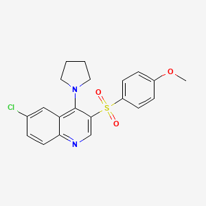6-Chloro-3-(4-methoxybenzenesulfonyl)-4-(pyrrolidin-1-yl)quinoline