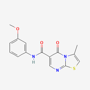 molecular formula C15H13N3O3S B2975674 N-(3-methoxyphenyl)-3-methyl-5-oxo-5H-thiazolo[3,2-a]pyrimidine-6-carboxamide CAS No. 851945-17-0