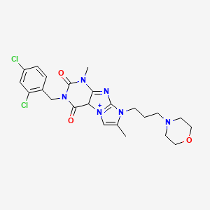 molecular formula C23H26Cl2N6O3 B2975681 3-[(2,4-dichlorophenyl)methyl]-1,7-dimethyl-8-[3-(morpholin-4-yl)propyl]-1H,2H,3H,4H,8H-imidazo[1,2-g]purine-2,4-dione CAS No. 1788685-74-4