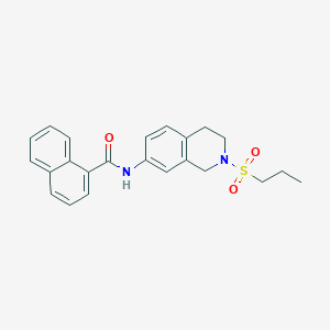 molecular formula C23H24N2O3S B2975683 N-(2-(propylsulfonyl)-1,2,3,4-tetrahydroisoquinolin-7-yl)-1-naphthamide CAS No. 954663-56-0