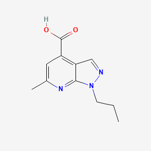 molecular formula C11H13N3O2 B2975684 6-methyl-1-propyl-1H-pyrazolo[3,4-b]pyridine-4-carboxylic acid CAS No. 893645-65-3