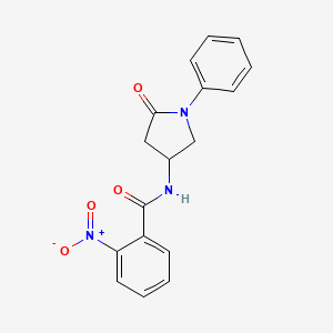 2-nitro-N-(5-oxo-1-phenylpyrrolidin-3-yl)benzamide