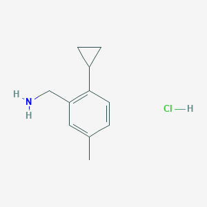 molecular formula C11H16ClN B2975691 (2-Cyclopropyl-5-methylphenyl)methanamine;hydrochloride CAS No. 2418707-72-7