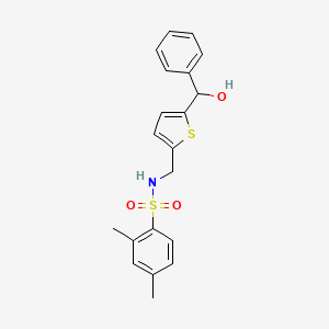molecular formula C20H21NO3S2 B2975695 N-((5-(hydroxy(phenyl)methyl)thiophen-2-yl)methyl)-2,4-dimethylbenzenesulfonamide CAS No. 1797192-06-3